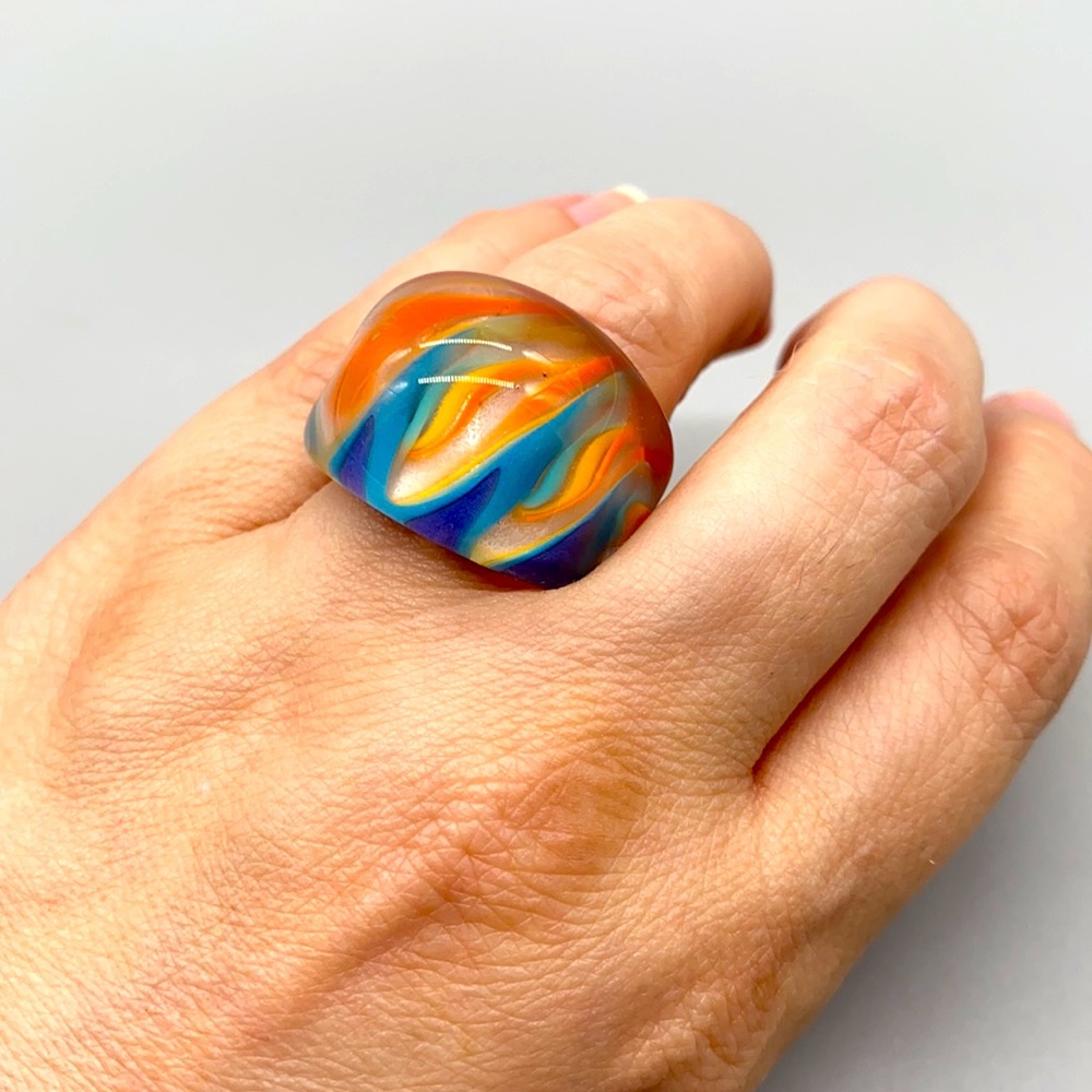 Vintage Murano glass ring in size 8.5?🌻 - Picture 3 of 8